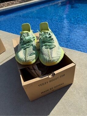adidas Yeezy Boost 350 V2 Neon Lime Knit Sneakers